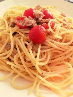 ミニトマトとツナの簡単冷製パスタ-レシピのメイン写真