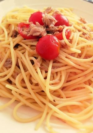 ミニトマトとツナの簡単冷製パスタ-レシピのメイン写真