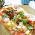 ゴーヤの種とトマトの梅風味和トースト