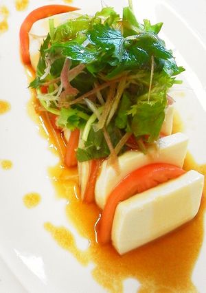 前菜に☆薬味たっぷりトマトと豆腐のサラダ-レシピのメイン写真