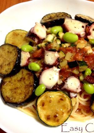 さっぱり！夏野菜マリネの冷製トマトパスタ-レシピのメイン写真