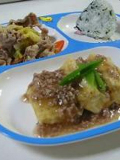 揚げ出し豆腐のそぼろあんかけ(卵、小麦、牛乳不使用)-レシピのメイン写真