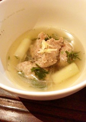 鶏つくねと長ねぎのスープ-レシピのメイン写真