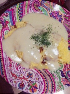 チーズオムレツ ホワイトソースがけ♡-レシピのメイン写真