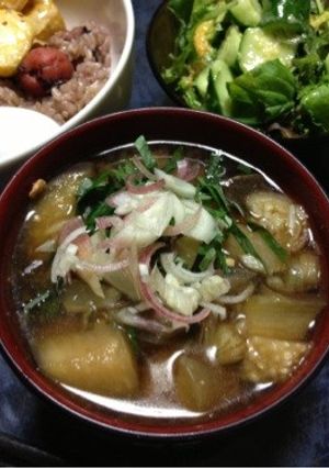夏用・茄子の味噌汁-レシピのメイン写真