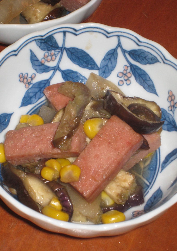 スパムと茄子の炒め煮-レシピのメイン写真