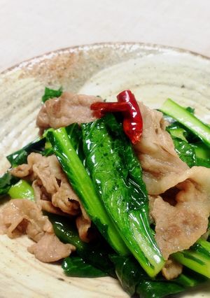 小松菜と豚肉のオイ生姜炒め-レシピのメイン写真