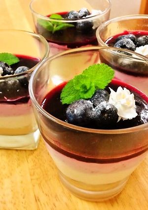 ブルーベリームースのレアチーズケーキ-レシピのメイン写真