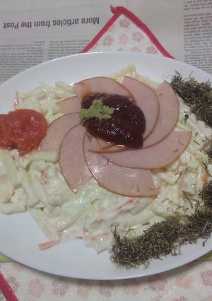 ハム明太載せマカサラ＋刻みめかぶのタパス-レシピのメイン写真