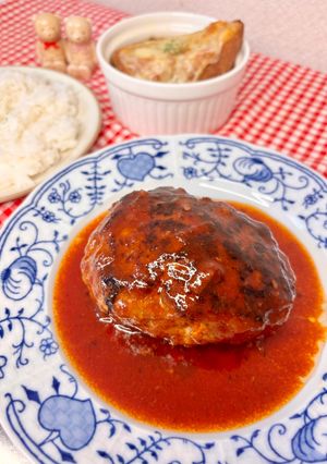 お店以上の味❤️赤ワインソースのハンバーグ-レシピのメイン写真