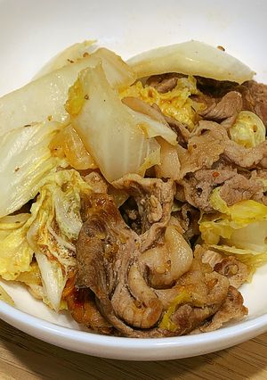 白菜と豚肉のごまドレジャン炒め-レシピのメイン写真