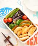 カラフル★鶏むね肉と夏野菜の焼きびたし