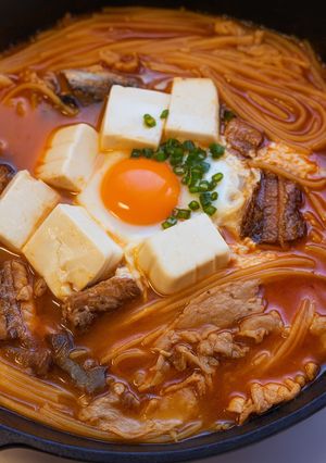 サバ缶スンドゥブ風パスタ＊簡単＆濃厚-レシピのメイン写真