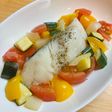 【美肌効果】白身魚と夏野菜のトマト煮