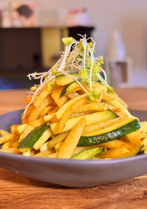 簡単☆ズッキーニとじゃがいものカレー金平-レシピのメイン写真