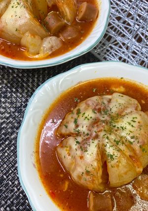 炊飯器で簡単！丸ごと玉ねぎ！トマトスープ-レシピのメイン写真