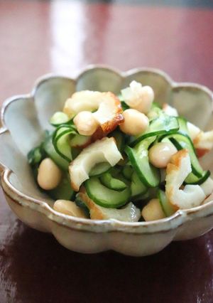 美味★簡単★きゅうりと竹輪と水煮大豆の酢の物-レシピのメイン写真