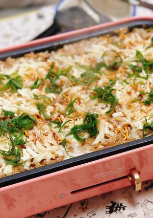 ホットプレートで明太子チーズもんじゃ焼き-レシピのメイン写真