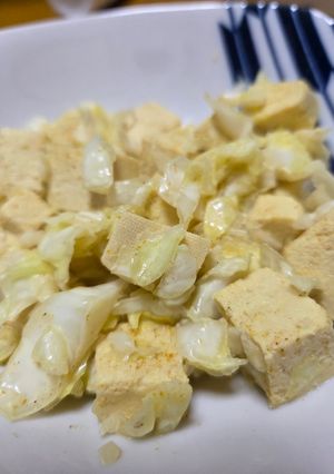 高野豆腐とキャベツでマヨカレーサラダ☆-レシピのメイン写真