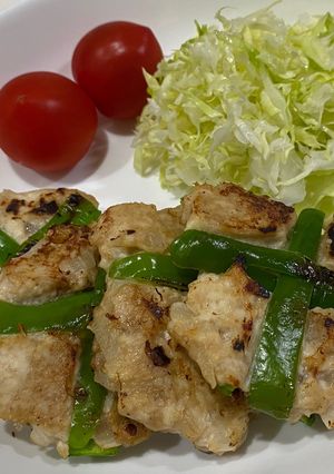 鶏ひき肉とピーマンの挟み焼き-レシピのメイン写真
