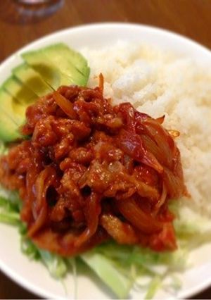超簡単☆ポークチャップ丼-レシピのメイン写真
