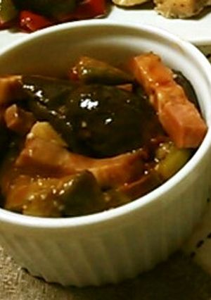 茄子とベーコンのにんにくトマト煮込み-レシピのメイン写真