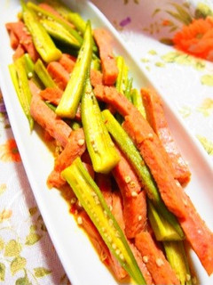 スパムとオクラのピリ辛中華炒め☆-レシピのメイン写真
