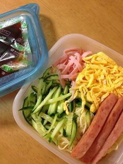 スパムで冷やし中華のお弁当-レシピのメイン写真