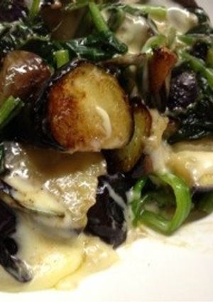 茄子とほうれん草のチーズ炒め-レシピのメイン写真