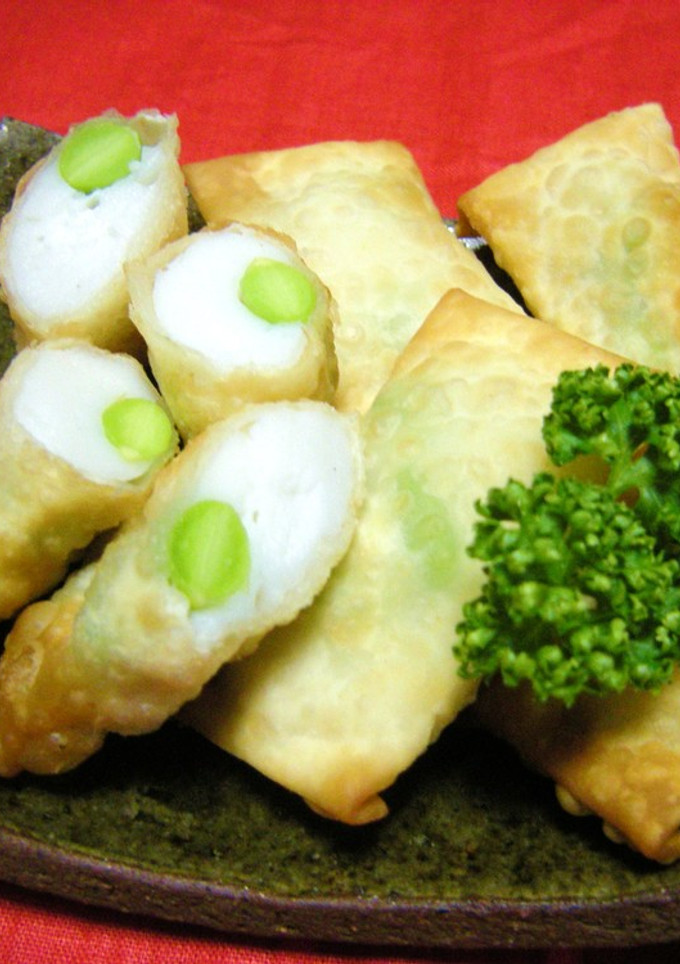 今日のおつまみ㉑❤枝豆とすり身の包み揚げ-レシピのメイン写真