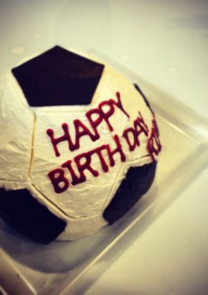 サッカーボールの誕生日ケーキ-レシピのメイン写真