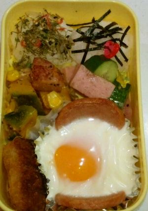 !スパムの巣ごもりを使ったお弁当!-レシピのメイン写真