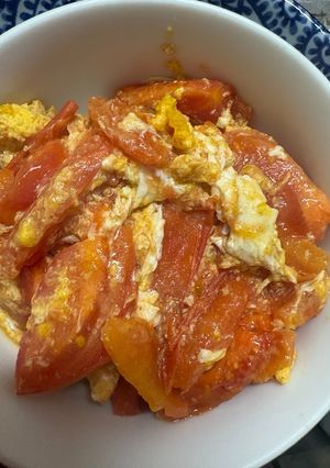 糖質を意識したワンパントマトと玉子の中華風炒め-レシピのメイン写真