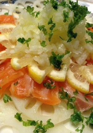 ノルウェーサーモンのれんこんマリネ-レシピのメイン写真