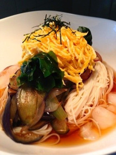 【簡単】錦糸卵と野菜炒め乗っけ盛り素麺-レシピのメイン写真