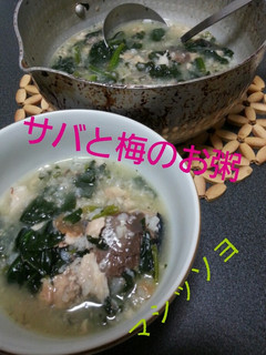 優しいお粥【鯖&梅】-レシピのメイン写真
