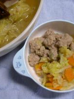 息子のごはん(肉団子と白菜の煮物)-レシピのメイン写真