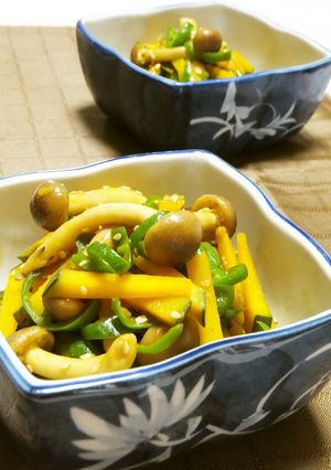 ピーマン＊かぼちゃ＊しめじの三色きんぴら-レシピのメイン写真