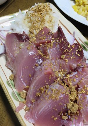 ごまたっぷり☆大根と一緒にカツオのお刺身-レシピのメイン写真
