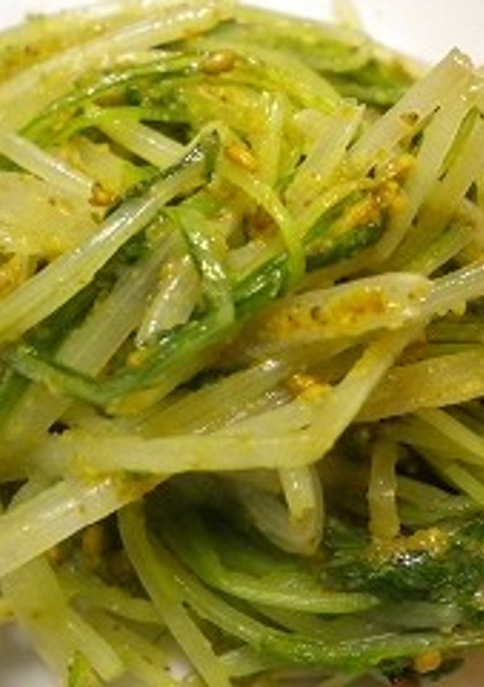金ごますりごまで水菜からし和え-レシピのメイン写真
