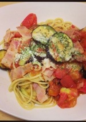 簡単！ランチに是非！トマトとなすのパスタ-レシピのメイン写真