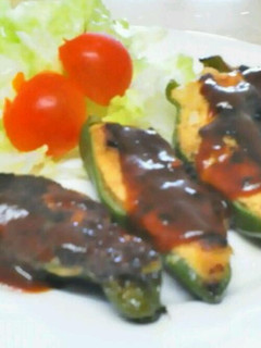 豆腐を使ってピーマン肉詰め-レシピのメイン写真