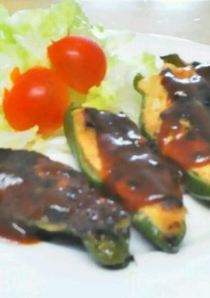 豆腐を使ってピーマン肉詰め-レシピのメイン写真
