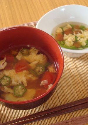 トマトとオクラのお吸い物-レシピのメイン写真