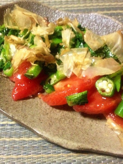 冷して美味トマトのオクラとモロヘイヤかけ-レシピのメイン写真