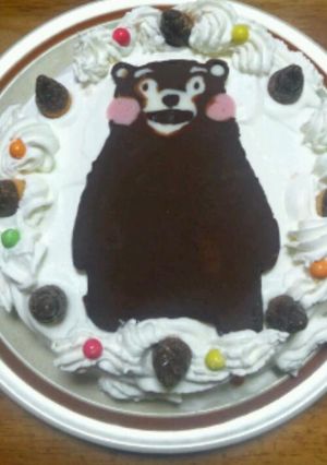 簡単キャラデコ★くまモンケーキ★-レシピのメイン写真
