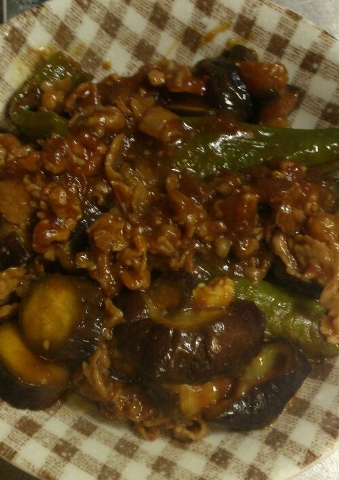 豚肉でなすとししとうの麻婆風味噌炒め？！-レシピのメイン写真