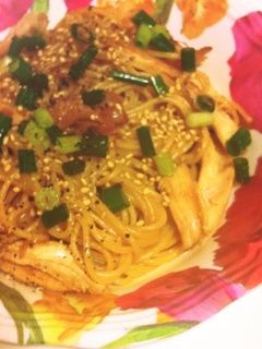 ポン酢で梅ささみパスタ-レシピのメイン写真