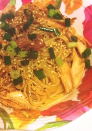 ポン酢で梅ささみパスタ-レシピのメイン写真