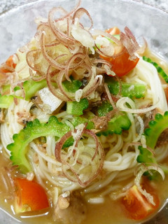 ごまダレ☆さばの水煮とゴーヤのそうめん-レシピのメイン写真